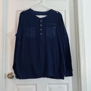 Harley-Davidson Long Sleeve Henley Dark Blue Mens Extra Large